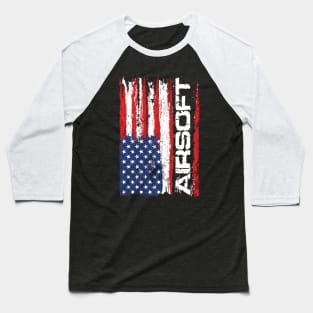 Airsoft USA Flag Baseball T-Shirt